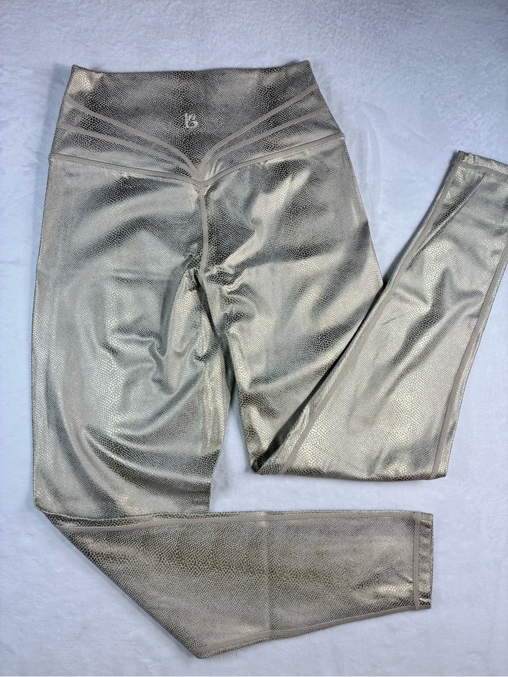 Buffbunny Collection Metallic Gold Snake Print Leggings Medium